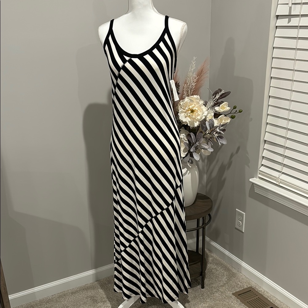 Striped Black and White Maxi Dress